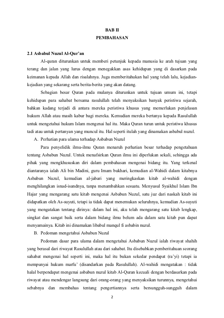 makalah asbabun nuzul beserta footnote pdf